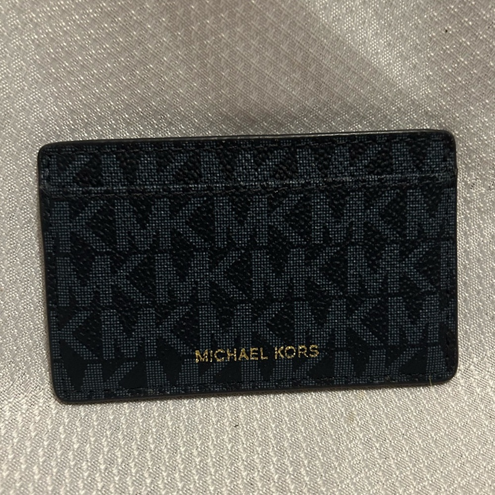 Michael Kors Navy Logo Card Case